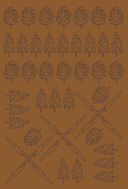 69520  дополнения из бумаги  Сухие тропические листья