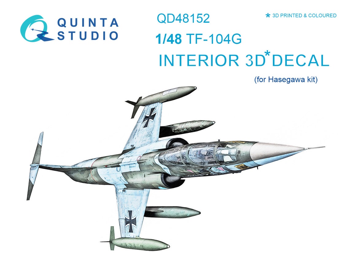 QD48152  декали  3D Декаль интерьера кабины TF-104G (Hasegawa)  (1:48)