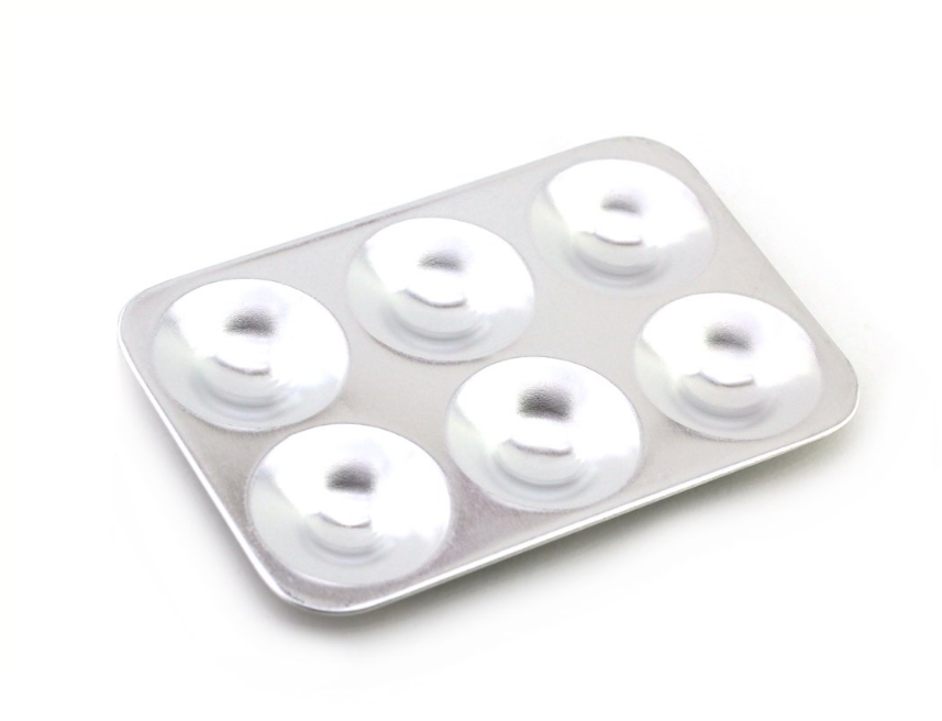 16704  инструменты для работы с краской  Палитра прямоугольная,  6 ячеек