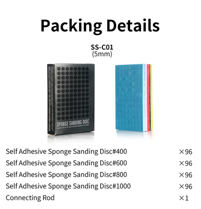 SS-C01  ручной инструмент Набор шлифовальных дисков + насадка 5мм #400-1000 (400 шт.)
