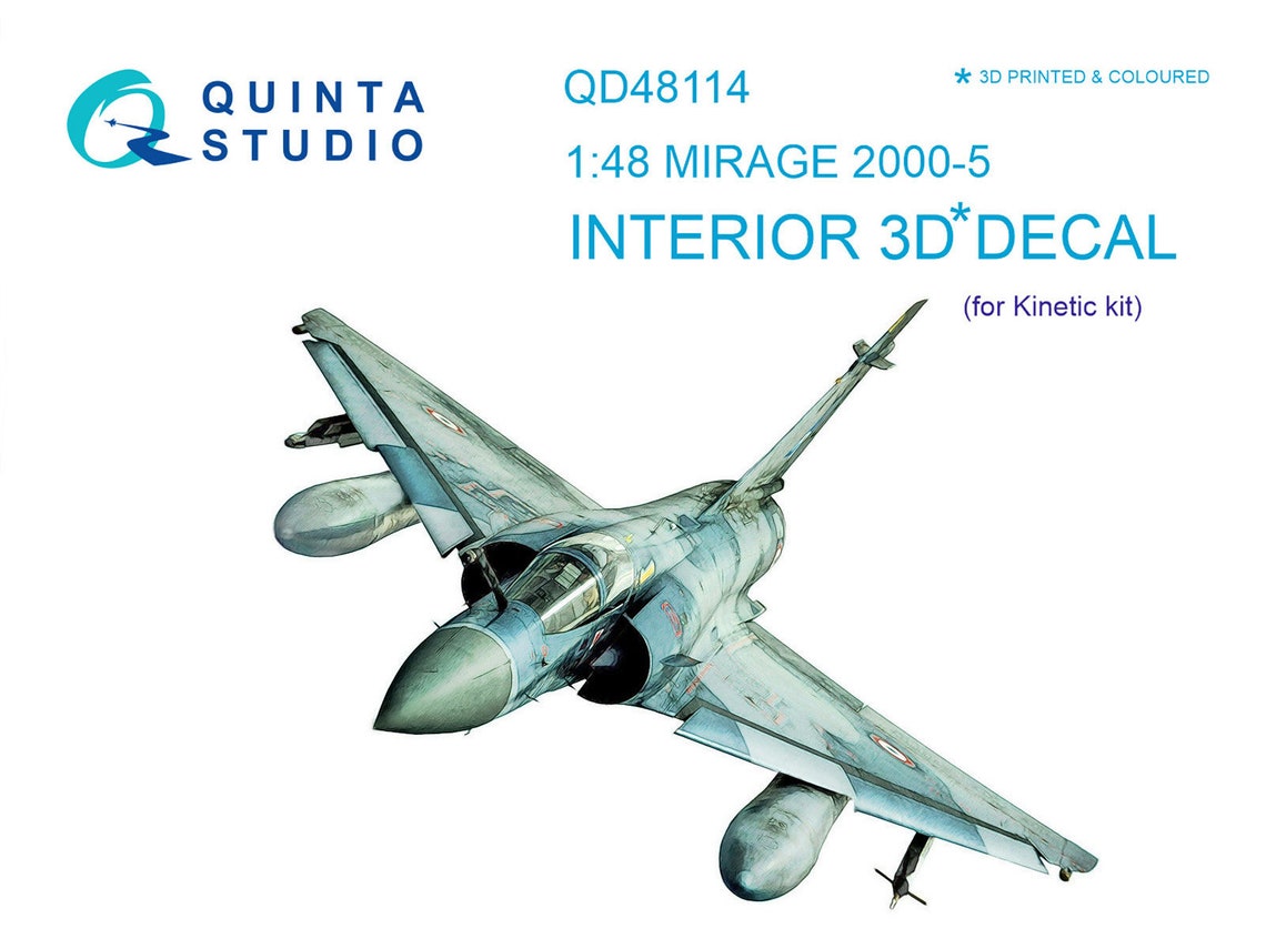 QD48114  декали  3D Декаль интерьера кабины Mirage 2000-5 (Kinetic)  (1:48)
