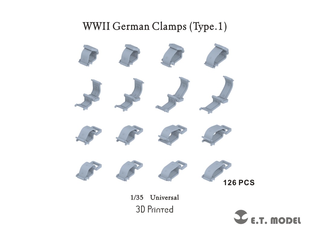 P35-277  дополнения из смолы  WWII German Clamps (Type 1) (Universal)  (1:35)