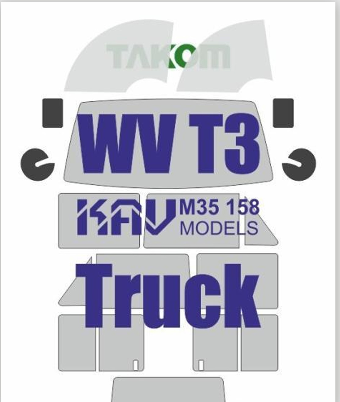 KAV M35 158  Маски окрасочные  Окрасочная маска на Т3 Transporter (Takom) (1:35)