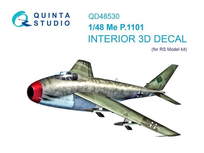 QD48530  декали  3D Декаль интерьера кабины Me P.1101 (RS models)  (1:48)