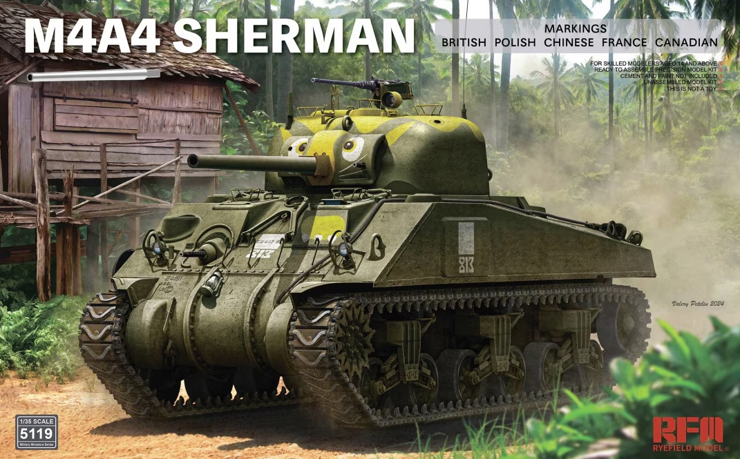 RM-5119  техника и вооружение  M4A4 Sherman + workable tracks & metal barrel  (1:35)