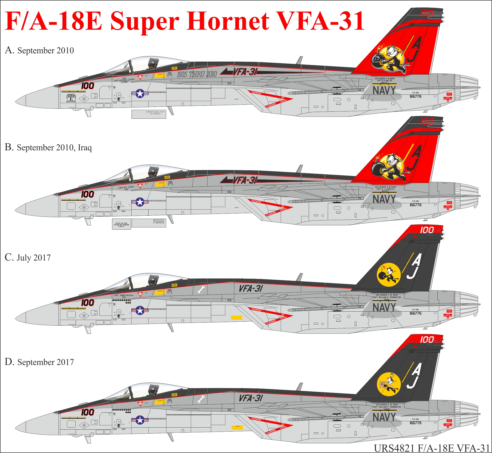 URS4821  декали  F/A-18E Super Hornet VFA-31 CAG 1/48 scale  (1:48)