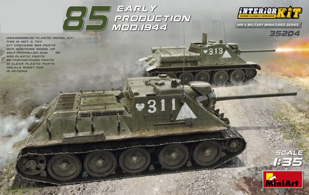 35204  техника и вооружение  САУ  85 EARLY PRODUCTION Mod. 1944 INTERIOR KIT  (1:35)