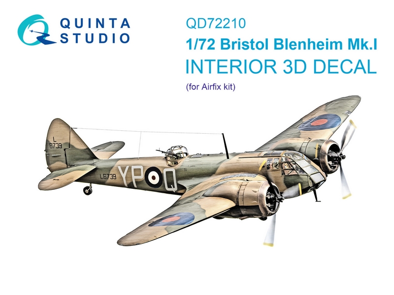QD72210  декали  3D Декаль интерьера кабины Bristol Blenheim Mk.I (Airfix)  (1:72)
