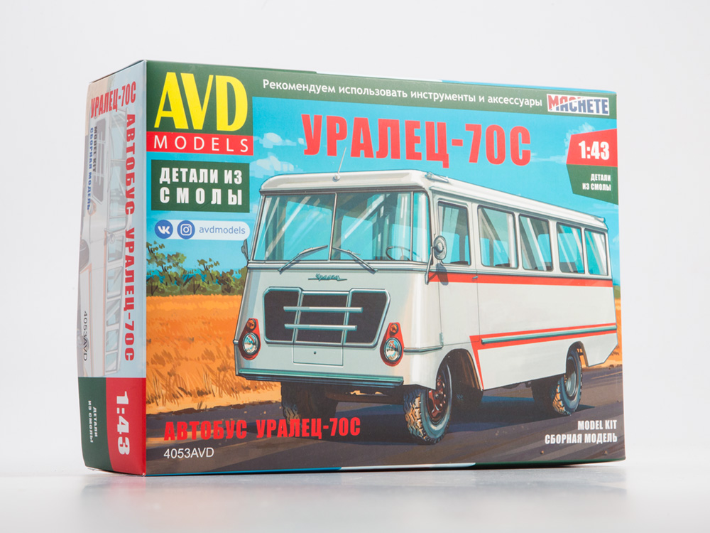 4053AVD  автомобили и мотоциклы  Автобус Уралец-70С  (1:43)