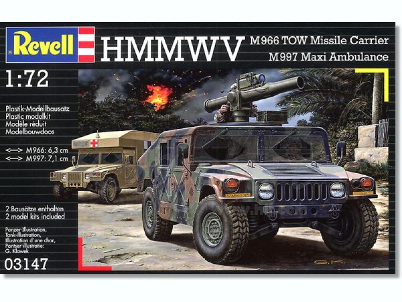 03147  техника и вооружение  Хаммер с ТОУ и машина скорой помощи (1:72)
