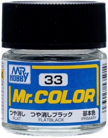 C 33  краска 10мл  FLAT BLACK