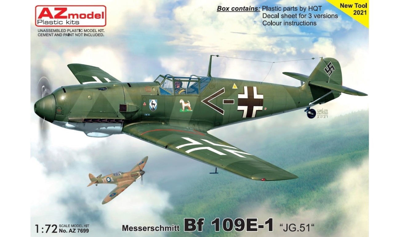 AZ7699  авиация  Bf-109E-1 „JG.51“  (1:72)