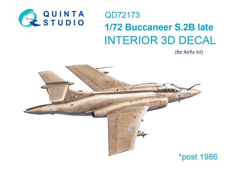 QD72173  декали  3D Декаль интерьера кабины Blackburn Buccanneer S.2B Late (Airfix)  (1:72)