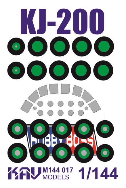 KAV M144 017  инструменты для работы с краской  Окрасочная маска на KJ-200 (Hobby Boss)  (1:144)