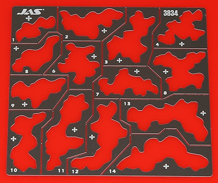 3834  инструменты для работы с краской  Трафарет камуфляж