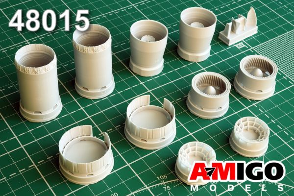 AMG 48015  дополнения из смолы  Реактивное сопло двигателя РД15Б-300 (2 шт) М&Г-25 П/ ПД   (1:48)