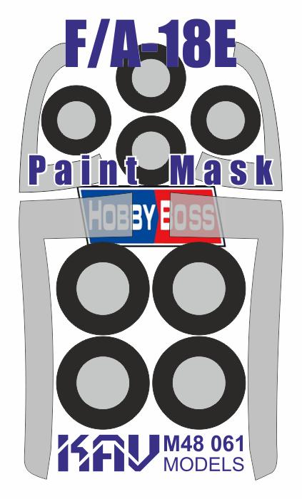 KAV M48 061  инструменты для работы с краской  Окрасочная маска на F/A-18E (HobbyBoss)  (1:48)