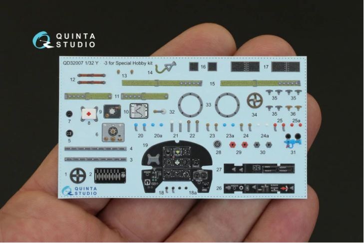 QD32007  декали  3D Декаль интерьера кабины  Я-3 (Special Hobby)  (1:32)