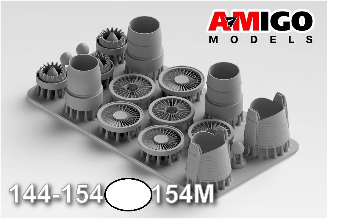 АМG 144-154  дополнения из смолы  Авиационный двигатель Д-30КУ для самолета тип 154М (Звезда)  (1:14