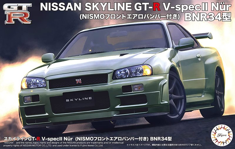 04666  автомобили и мотоциклы  Skyline GT-R V-specII Nur w/Nismo Front Aero Bumper BNR34  (1:24)