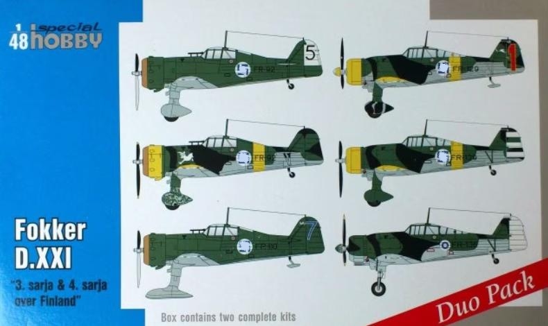 SH48124  авиация  Fokker D.XXI (Finland duo pack)  (1:48)