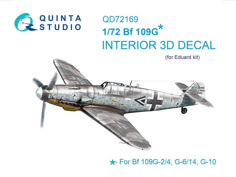 QD72169  декали  3D Декаль интерьера для Bf-109G (Eduard)  (1:72)