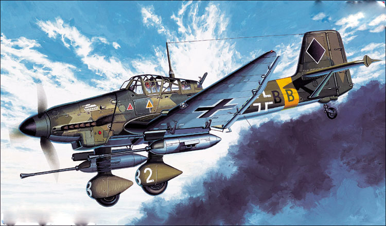 12450  авиация  JU-87G STUKA "TANK BUSTER" (1:72)