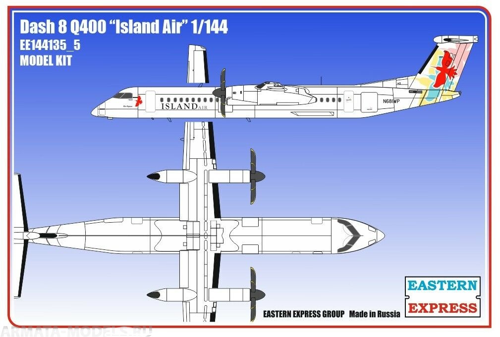 144135_5  авиация  Dash 8 Q400 Island Air (1:144)
