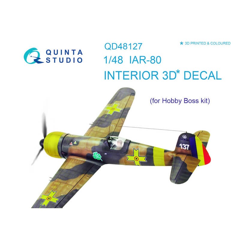 QD48127  декали  3D Декаль интерьера кабины IAR-80 (HobbyBoss)  (1:48)