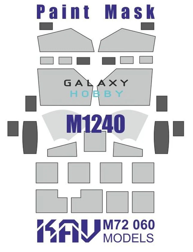 KAV M72 060  инструменты для работы с краской  Маска на остекление M1240 M-ATV (GalaxyHobby)  (1:72)