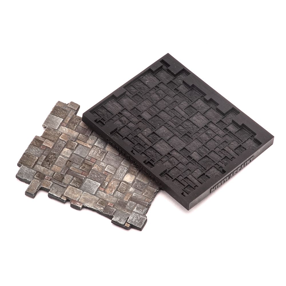 T-131  материалы для диорам  Молд Брусчатка плитка, размер L  (1:24)