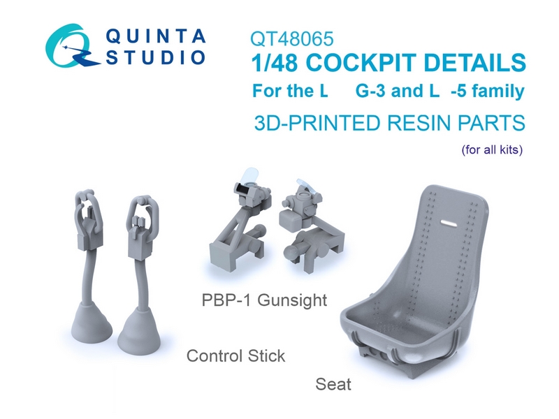QT48065  дополнения из смолы  Детали кабины для ЛаГГ-3 и Л@-5  (1:48)