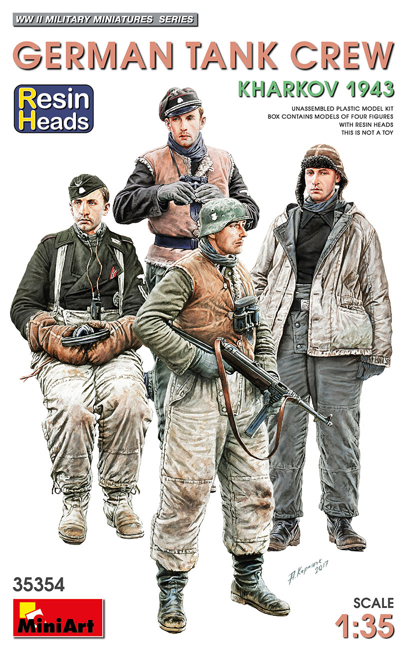 35354  фигуры  GERMAN TANK CREW. KHARKOV 1943. RESIN HEADS  (1:35)