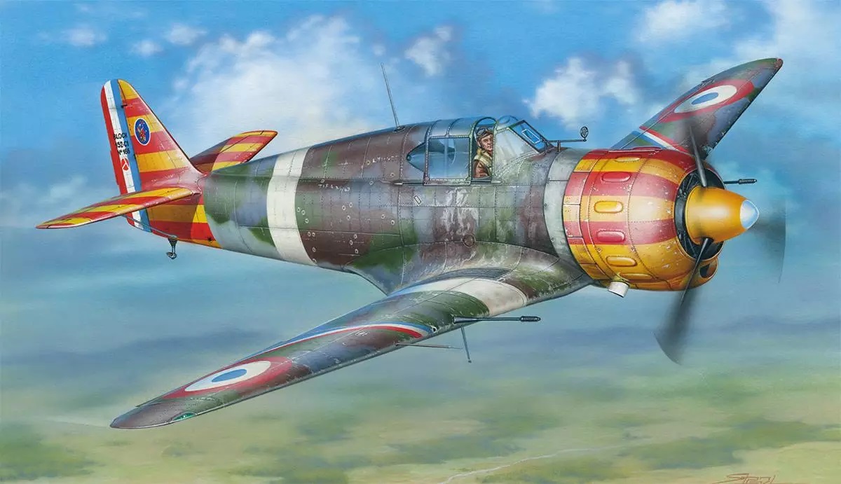 A094  авиация  Bloch MB.152C1 Red & Yellow Stripes  (1:32)