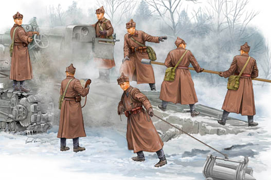 00427  фигуры  Soviet B-4 Howitzer Artillery Crew  (1:35)