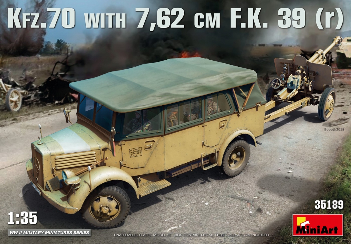 35189  техника и вооружение  Kfz.70 & 7,62 cm F.K. 39 ( r )  (1:35)