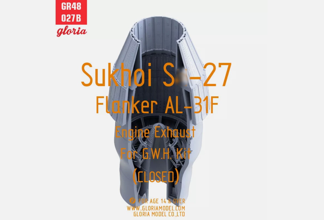 GR48027B  дополнения из смолы  S-27 Flanker AL-31F Engine Exhaust (Closed) (G.W.H.)  (1:48)