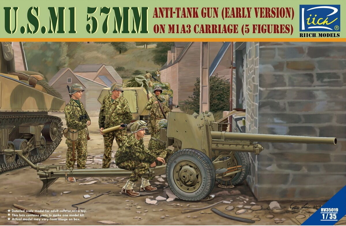 RV35019  техника и вооружение  U.S. M1 57mm Anti-tank gun on M1A3 Carriage (early version)  (1:35)