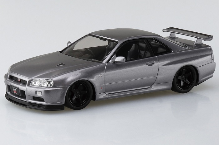 06633  автомобили и мотоциклы  Nissan Skyline GT-R -R34 Custom Wheel (Athlete Silver)  (1:32)