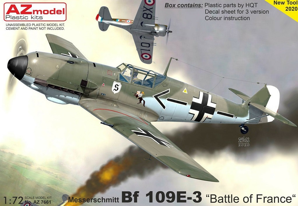 AZ7661  авиация  Messerschmitt Bf 109E-3 "Battle of France"  (1:72)