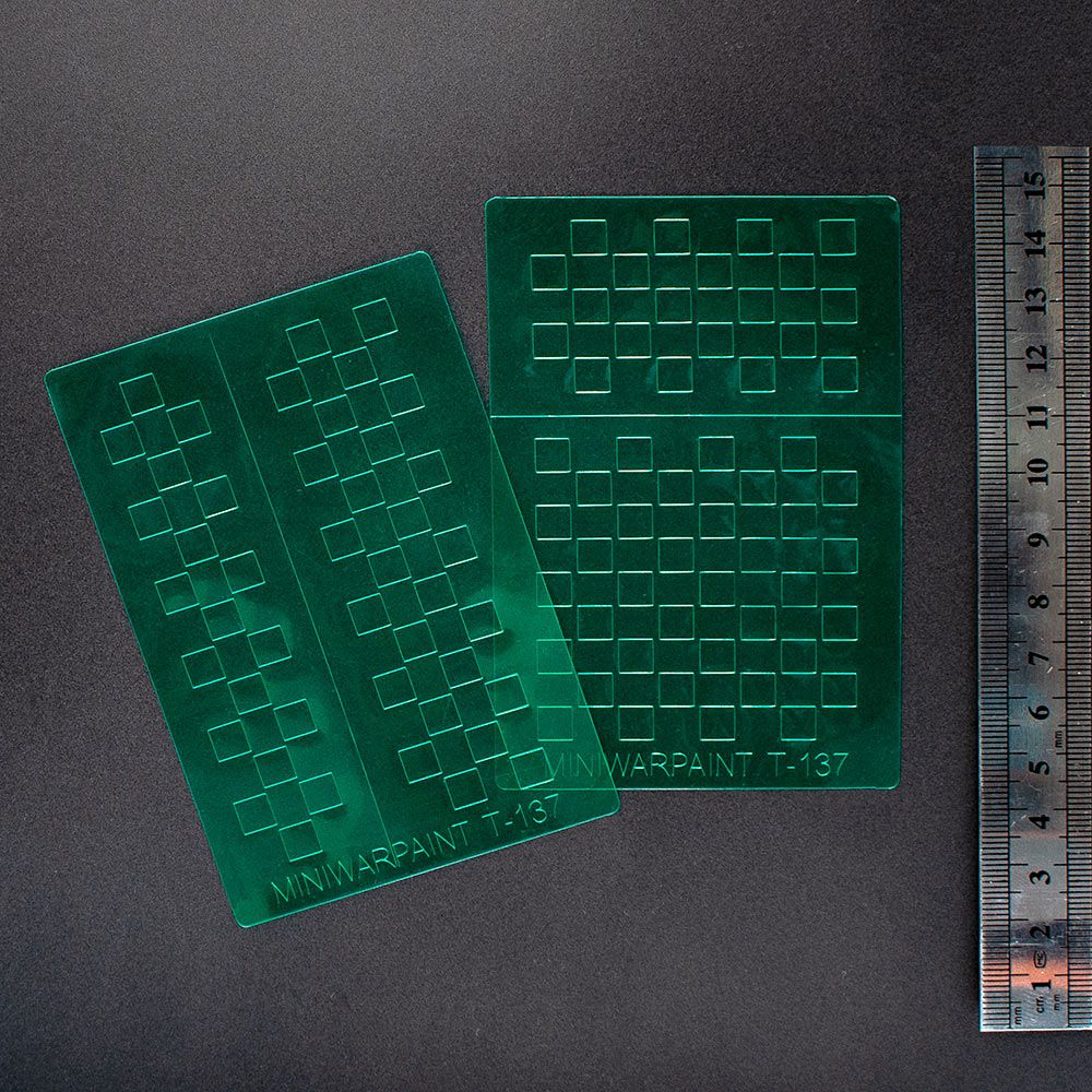 T-138  инструменты для работы с краской  Трафарет окрасочный клетки, размер L, 7мм