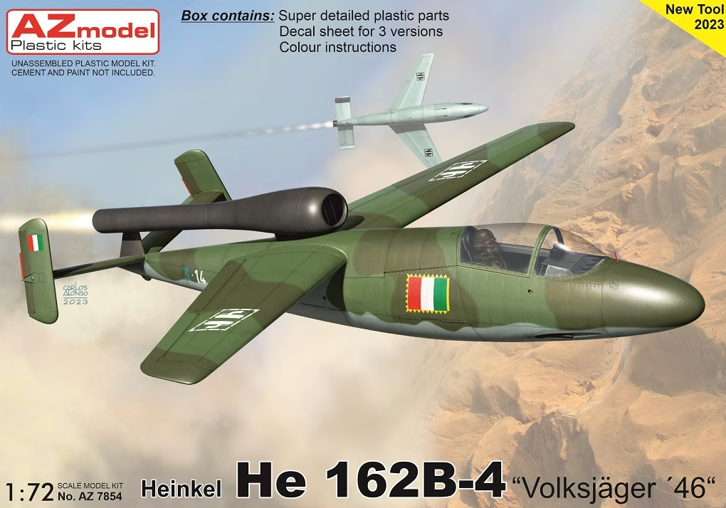 AZ7854  авиация  Heinkel He 162B-4 "Volksjager 46"  (1:72)