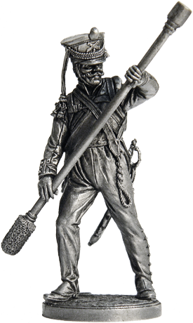 NAP-041  миниатюра  Бомбардир (1номер) армейской пешей артиллерии. Россия, 1809-14 гг.