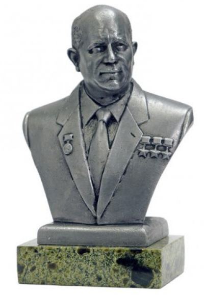 BustMet1/10-06  миниатюра  Бюст  Хрущёв Н.С. (плюс коробка)  (1:10)