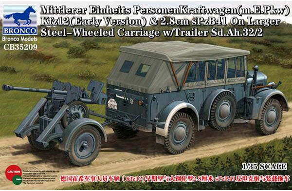 CB35209  техника и вооружение  Mittlerer Einheits Kfz12 (Early) & 2.8cm sPzB41  (1:35)
