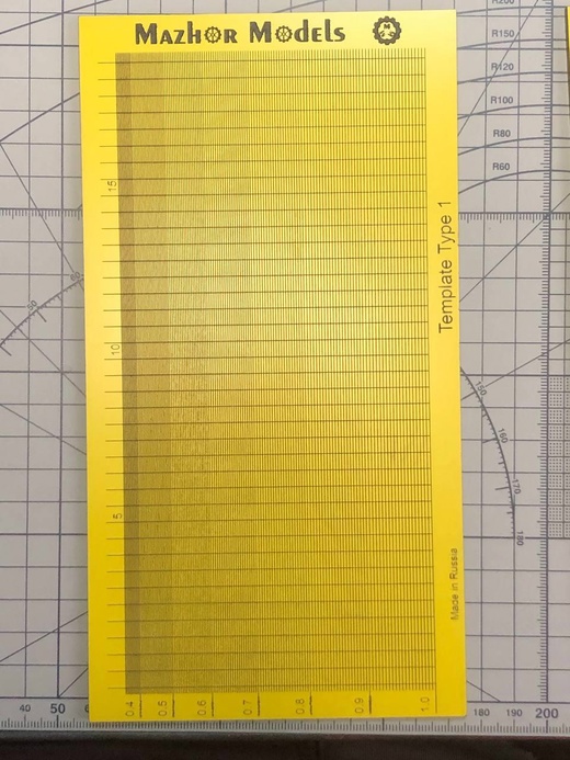 MM500  инструмент для работы с краской  Template Type 1 (Шаблон для вырезания полос)