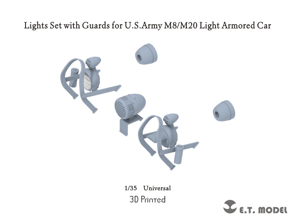 P35-288  дополнения из смолы  Lights Set With Guards For U.S.Army M8/M20 (Universal)  (1:35)