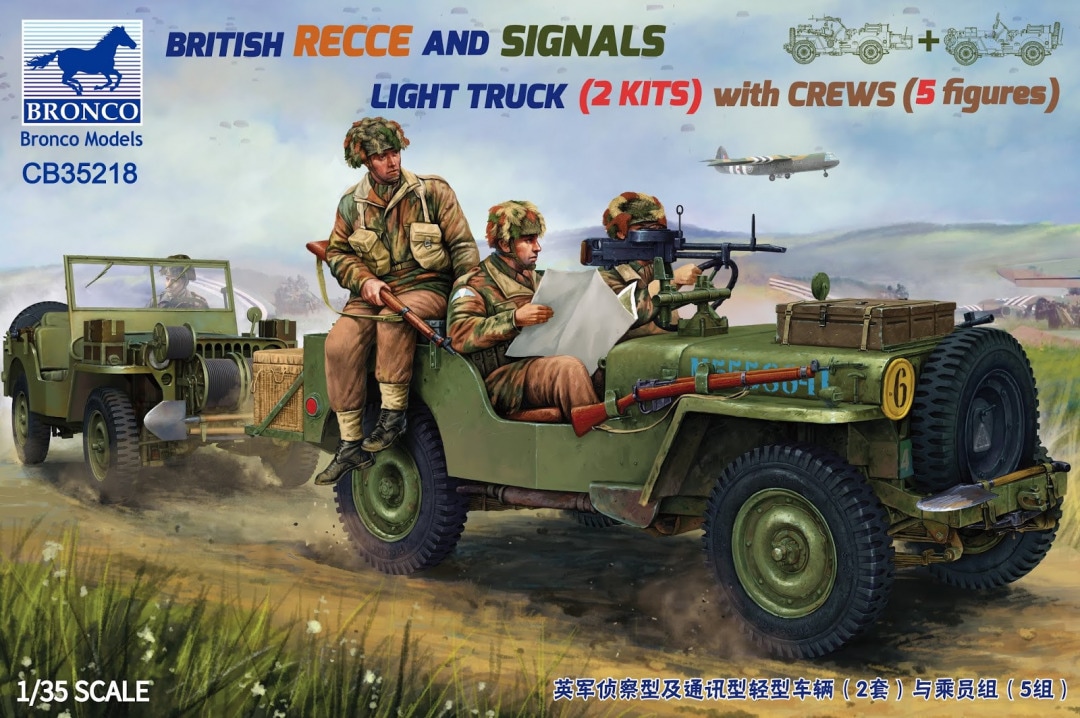 CB35218  техника и вооружение  British Recce And Signals Light Truck (2 Kits) w Crew (5 fig)  (1:35)