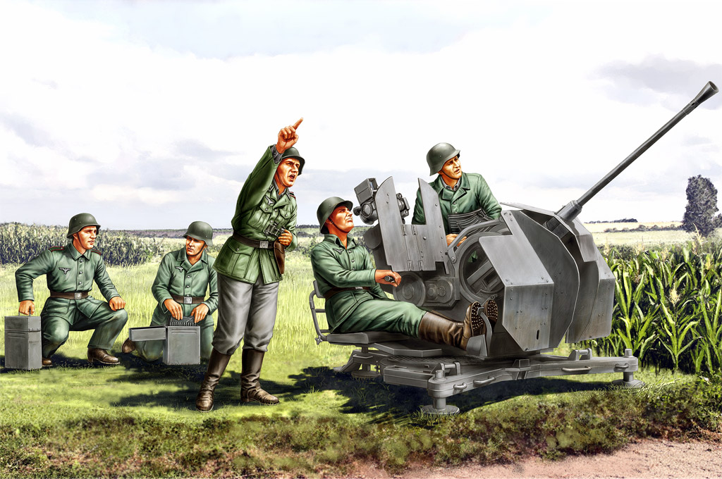 84412  фигуры  20mm Flak38 Figure Set  (1:35)