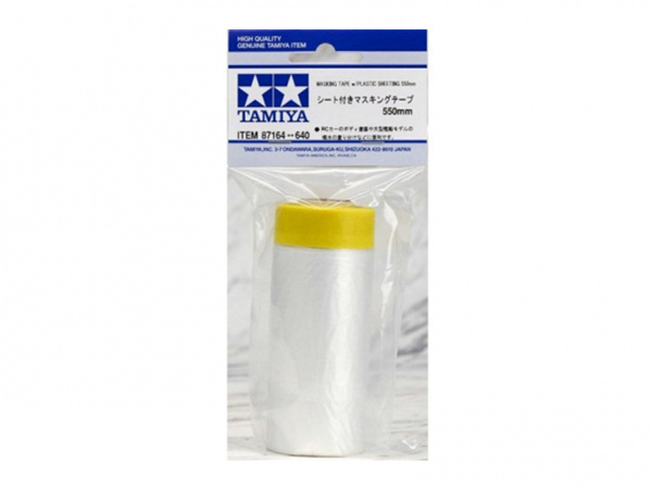 87164  инструменты для работы с краской  Masking tape w/plastic sheeting 550mm